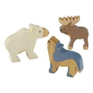 Holztiere Arktis Set 3 tlg. / Kautschukbaumholz (Fairtrade)