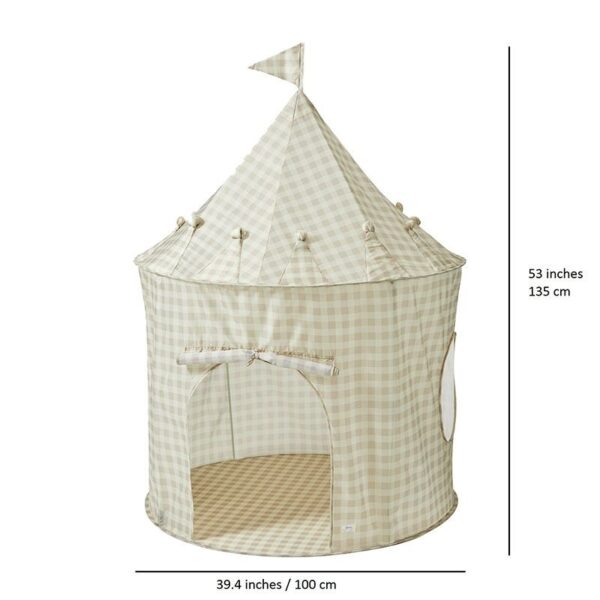 Spielzelt / Recycling / Gingham / Beige – Bild 2