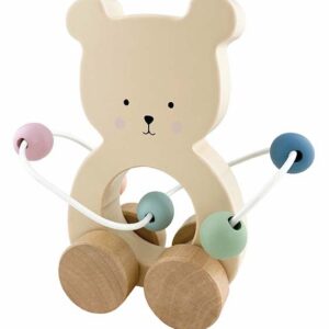 Schiebespielzeug Teddy mit Motorikschleife