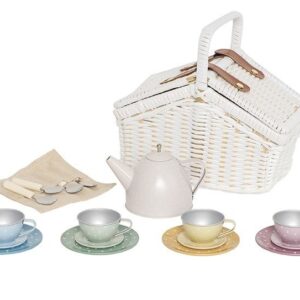 Picknick-Korb mit Teeservice / Zinn (neues Design)