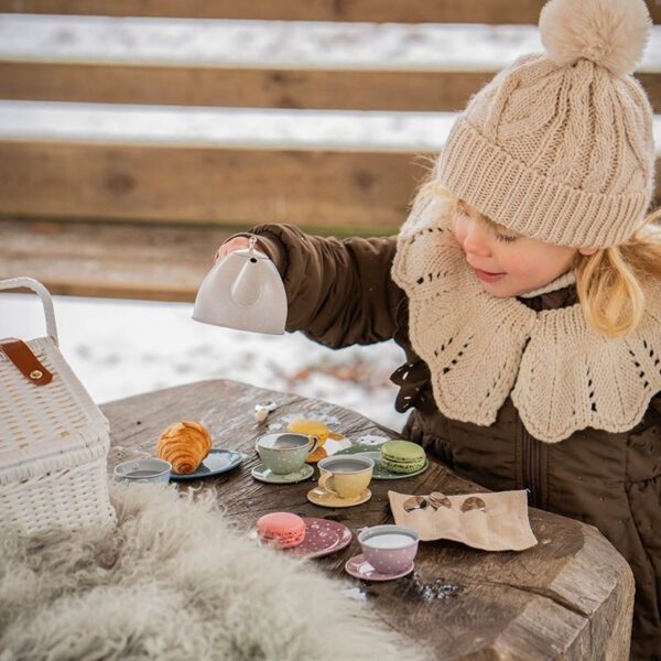 Picknick-Korb mit Teeservice / Zinn (neues Design) – Bild 2